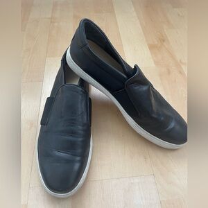 Via Spiga Black Leather Slip-on Shoes - Size 8.5